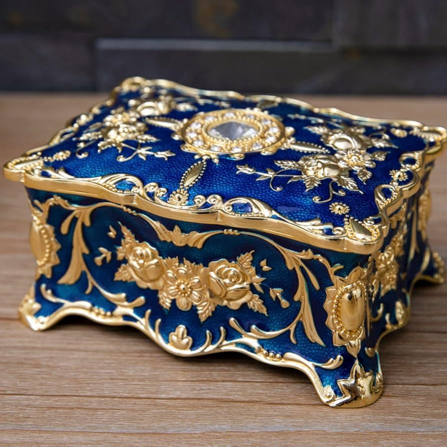 Amazon.com: YWHWXB Vintage Metal Jewelry Box,Small Multi